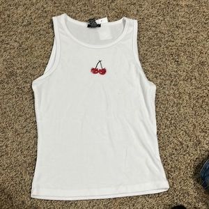 White Cherry Tank Top
